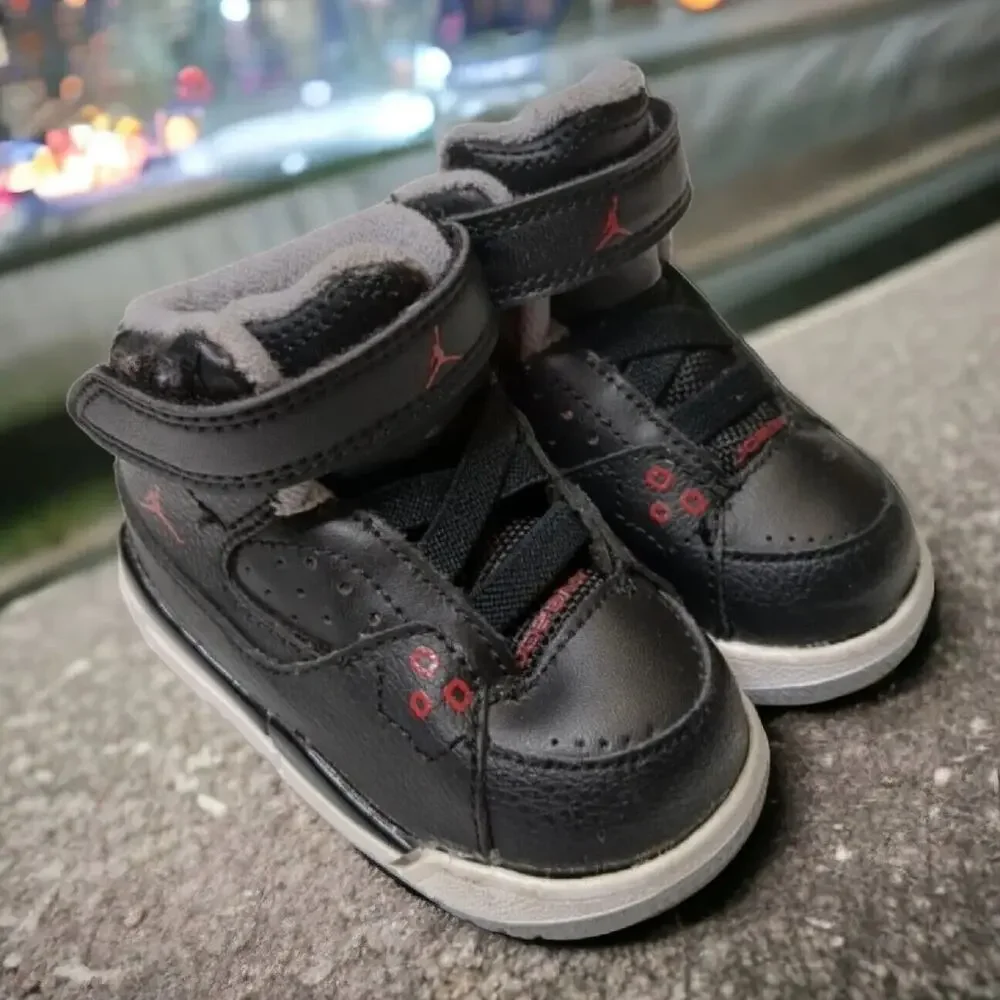 Nike Air Jordan Toddler 407496-020 Black Red Basketball Shoes Size US 4C